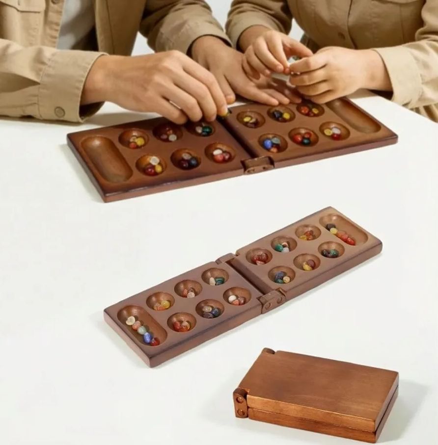 Chess Set Wooden - مجموعة لعبة مانكالا الكلاسيكية، شطرنج أفريقي