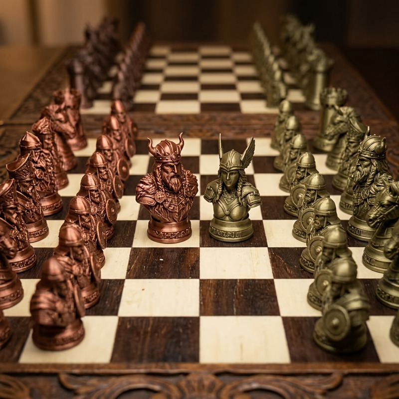 قطع شطرنج الفايكنج مطبوعة بتقن - مراجعة Board Game Vikings وسعره