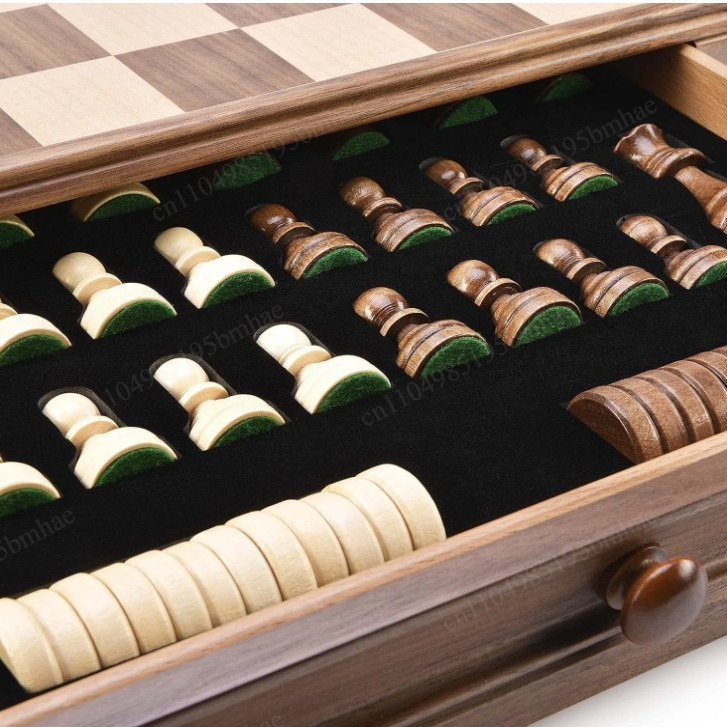 مجموعة شطرنج من خشب الجوز الصل - مراجعة Chess Set Wooden وسعره