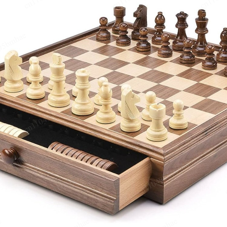 مجموعة شطرنج من خشب الجوز الصل - مراجعة Chess Set Wooden وسعره
