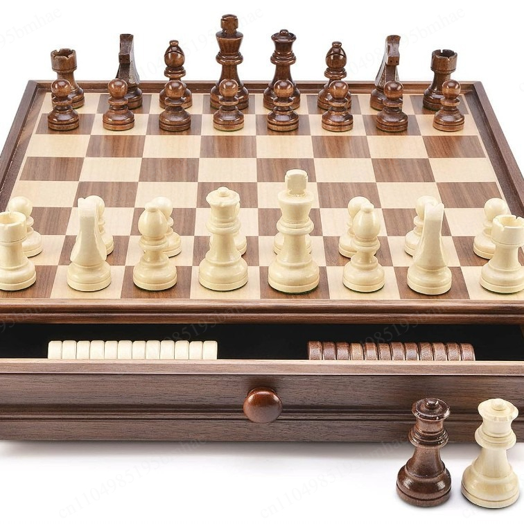 مجموعة شطرنج من خشب الجوز الصل - مراجعة Chess Set Wooden وسعره