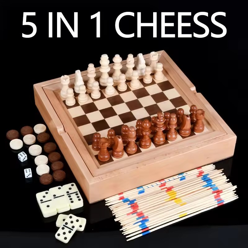لوحة شطرنج خشبية 5 في 1 مصنوعة - مراجعة Board Game Yearbook وسعره